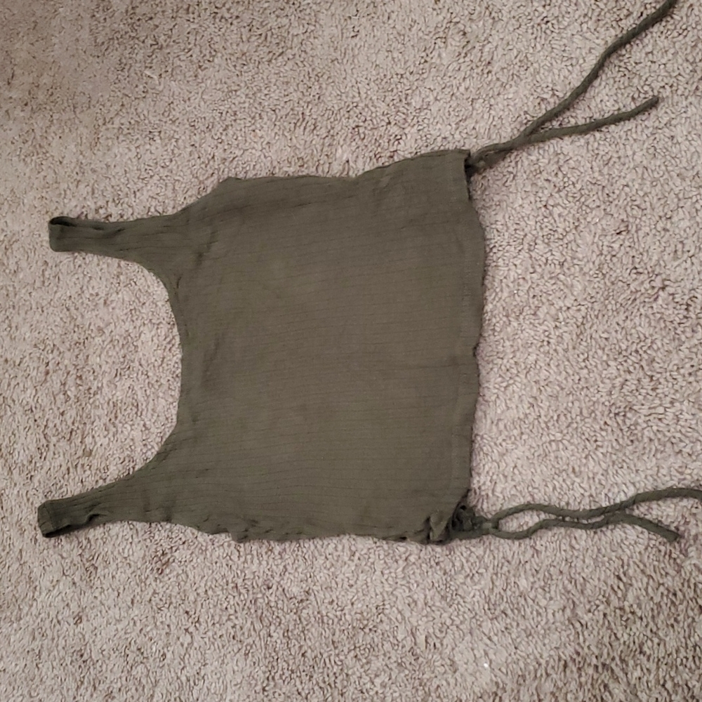 Lace up sides crop tank top
